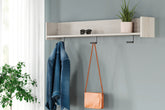 Bay Furniture Gallery - Ashley Furniture - Socalle Wall Decor - Wall Mounted Coat Rack w/Shelf / Light Natural - EA1864-151